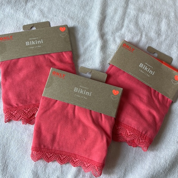 3 pairs Old Navy Mid-Rise Lace-Trimmed Bikini Underwear small - Picture 9 of 10